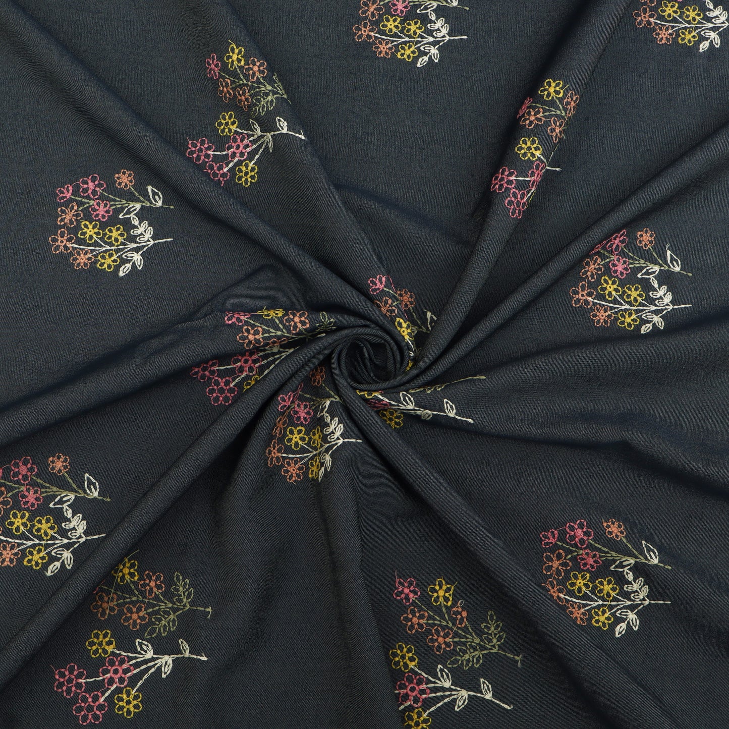 Denim Embroidery Fabric