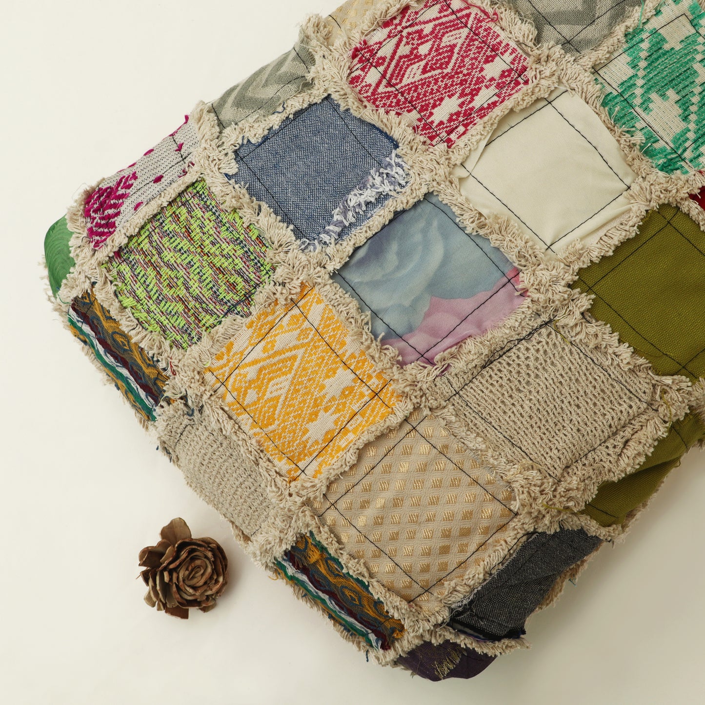 Cotton Jute Embroidery Fabric