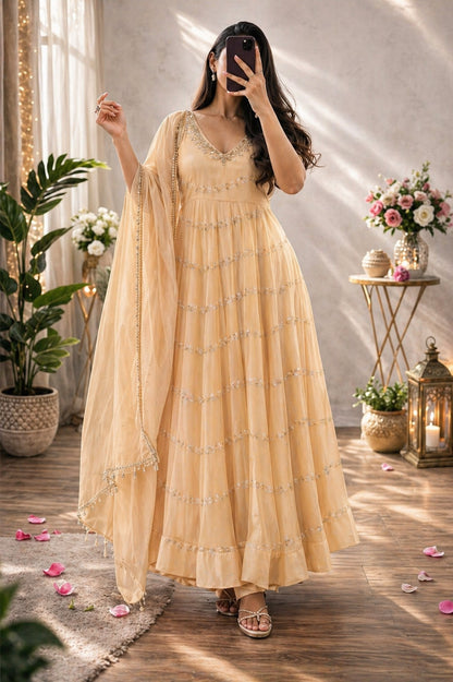 Chanderi Embroidery Fabric