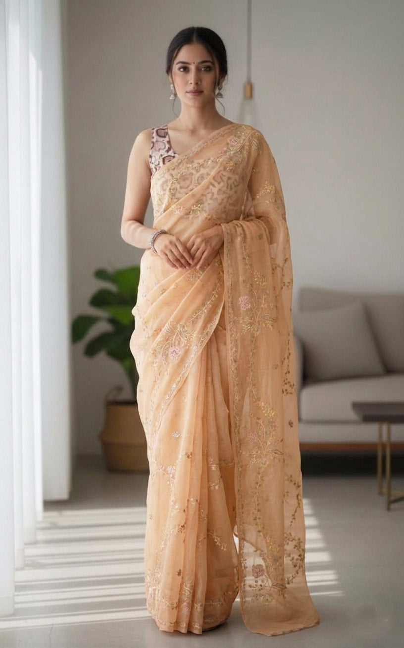 Chanderi Embroidery Fabric
