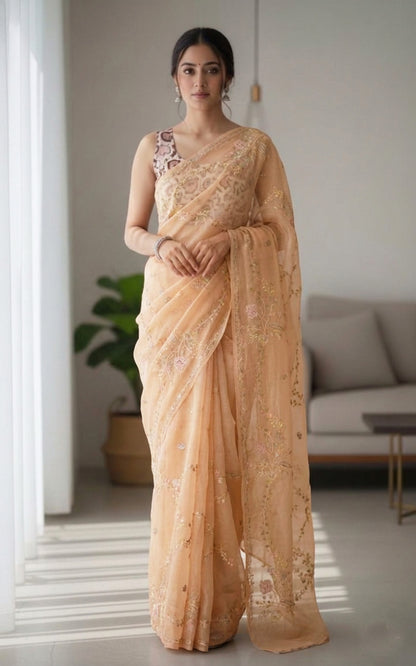 Chanderi Embroidery Fabric