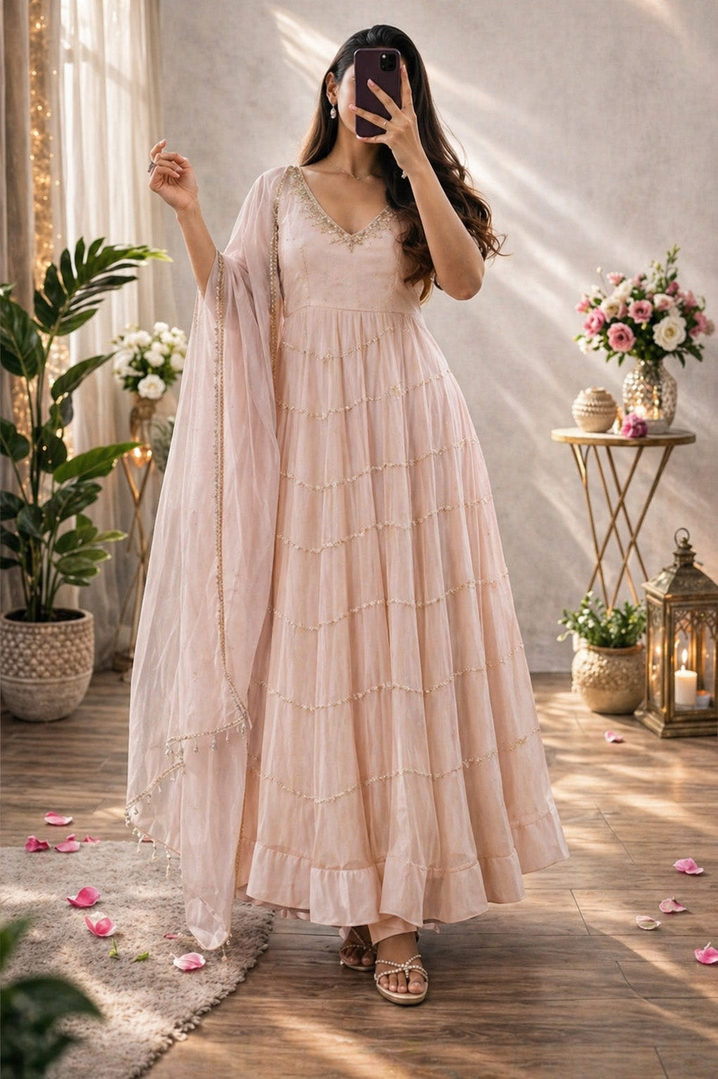 Chanderi Embroidery Fabric