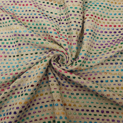 Cotton Jute Embroidery Fabric