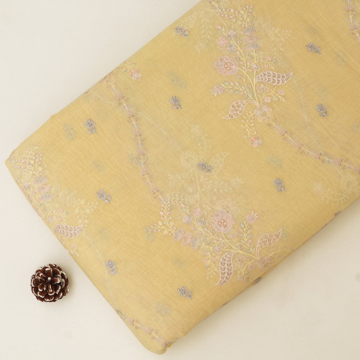 Chanderi Embroidery Fabric