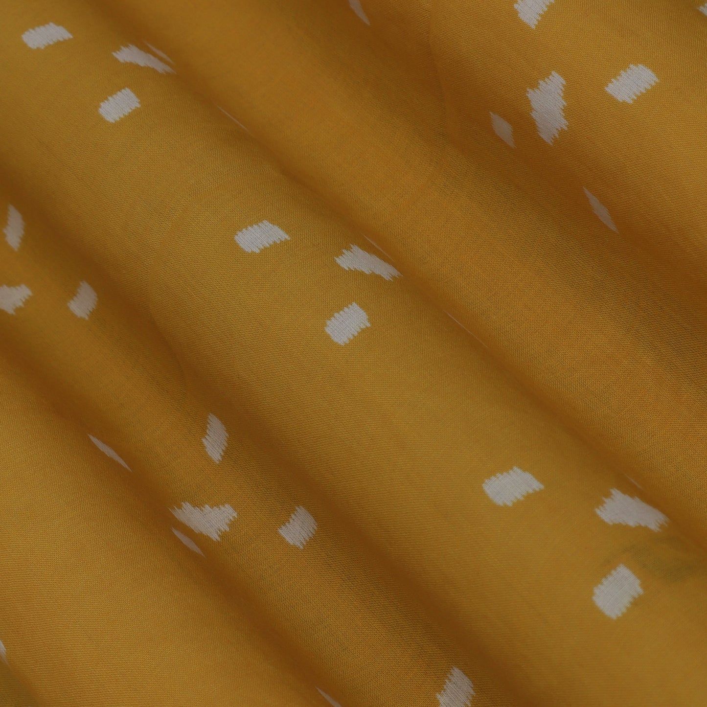 Yellow Color Mulmul Print Fabric