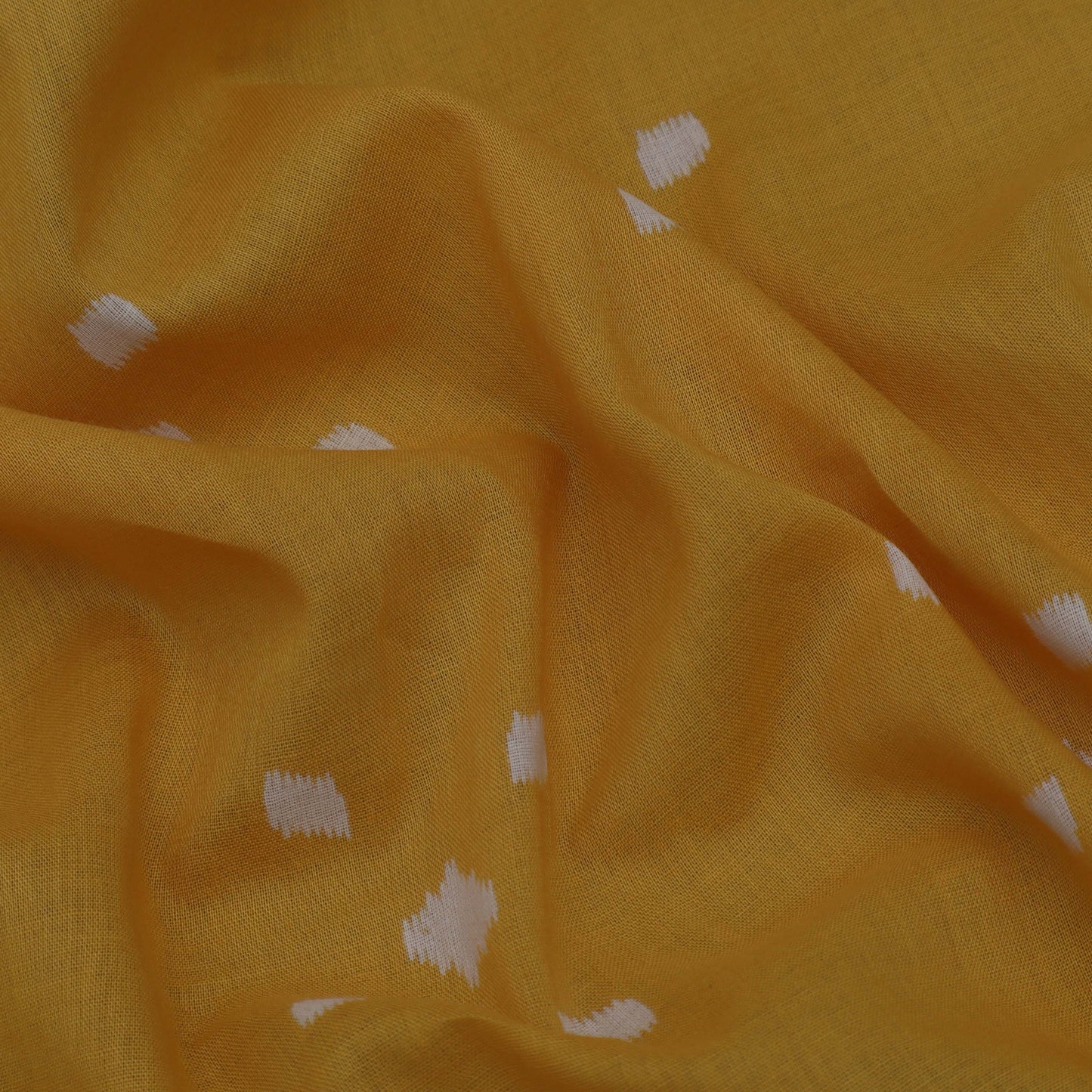 Yellow Color Mulmul Print Fabric