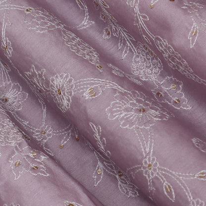 Move Color Chanderi Embroidery Fabric