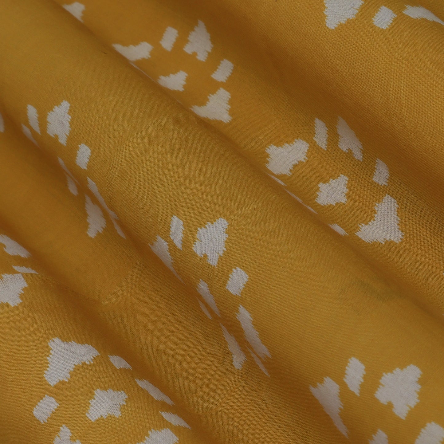 Yellow Color Mulmul Print Fabric