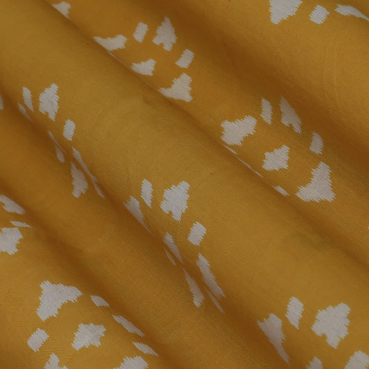 Yellow Color Mulmul Print Fabric