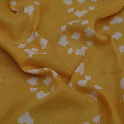 Yellow Color Mulmul Print Fabric