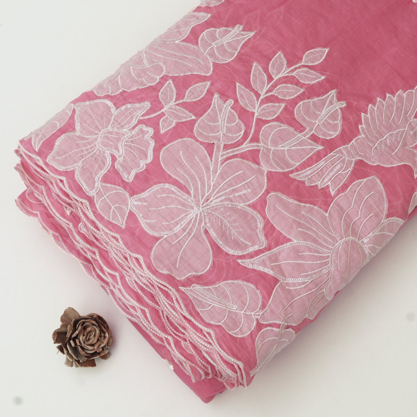 Chanderi Embroidery Fabric