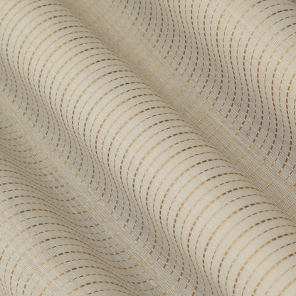 Cream Color Chanderi Zari Stripe Fabric