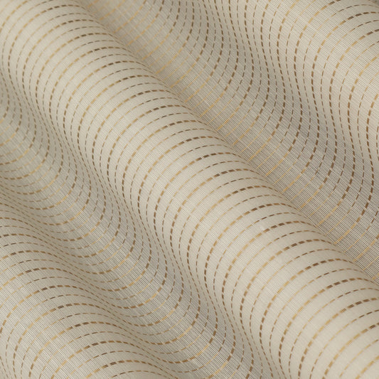 Cream Color Chanderi Zari Stripe Fabric