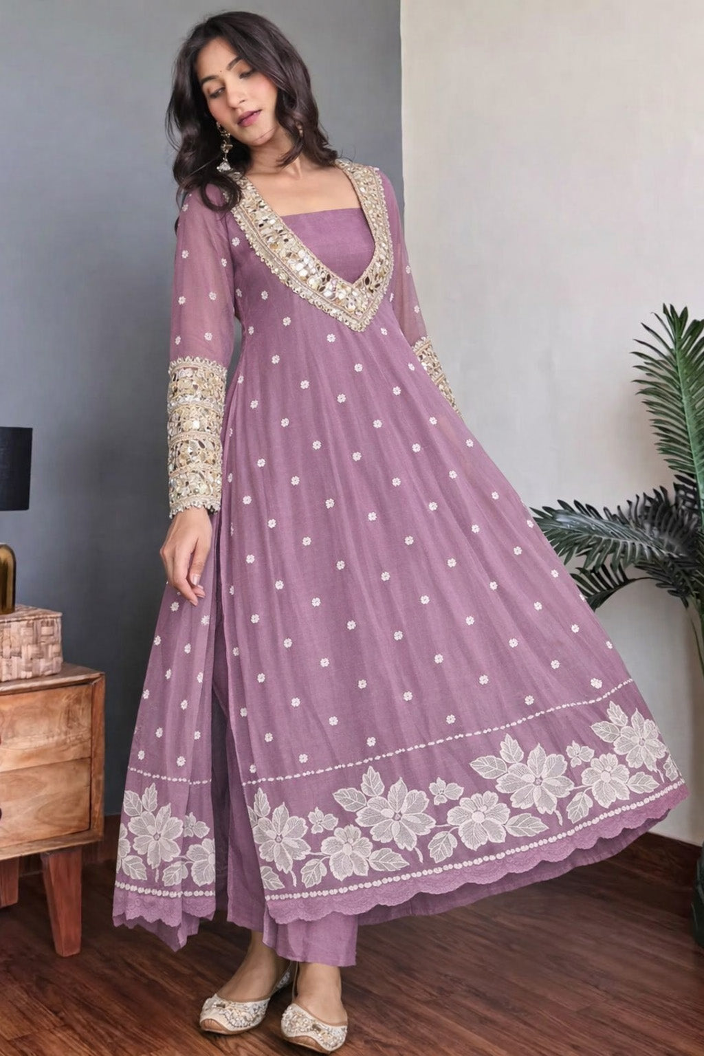 Mul Chanderi Embroidery Fabric