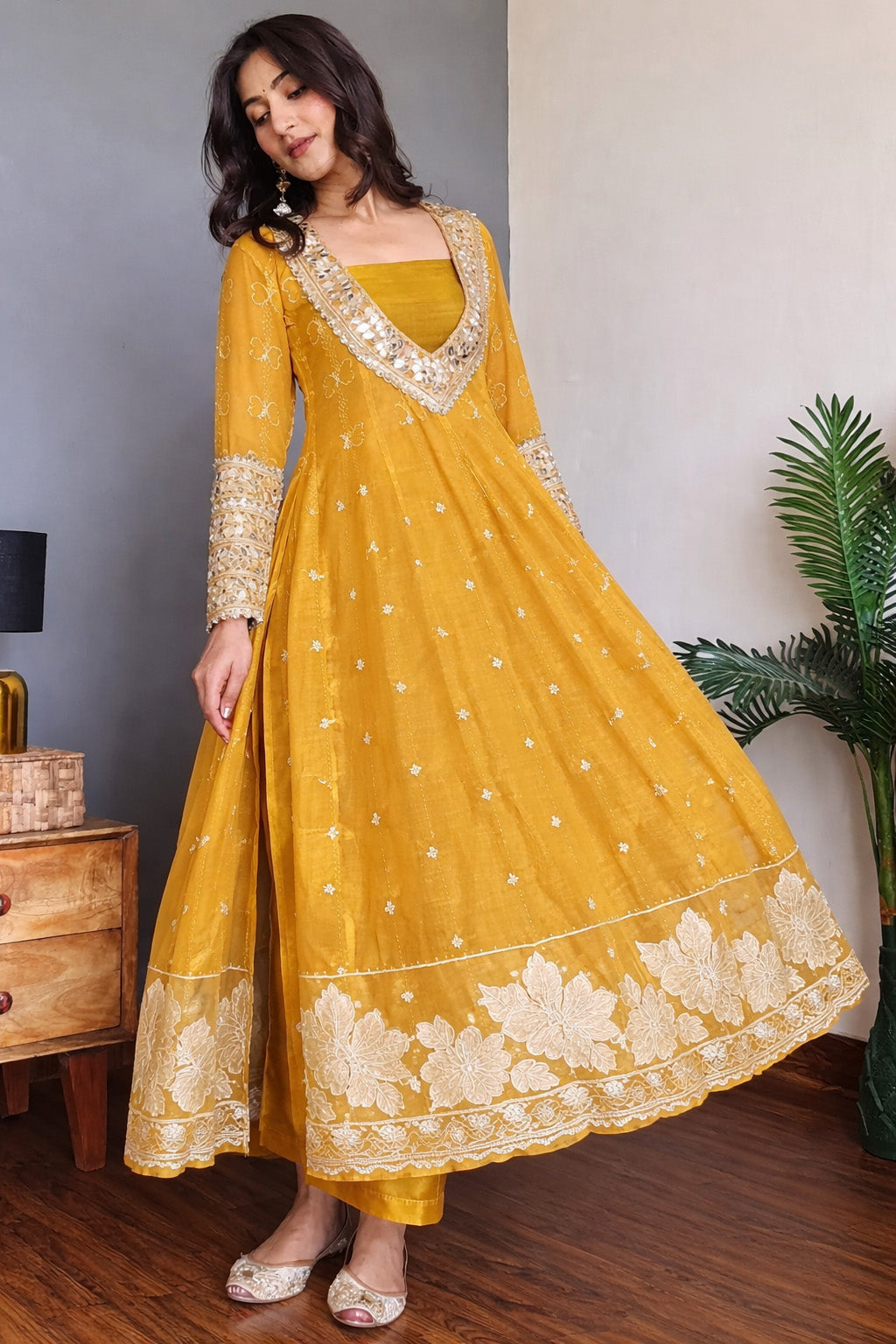 Mul Chanderi Embroidery Fabric