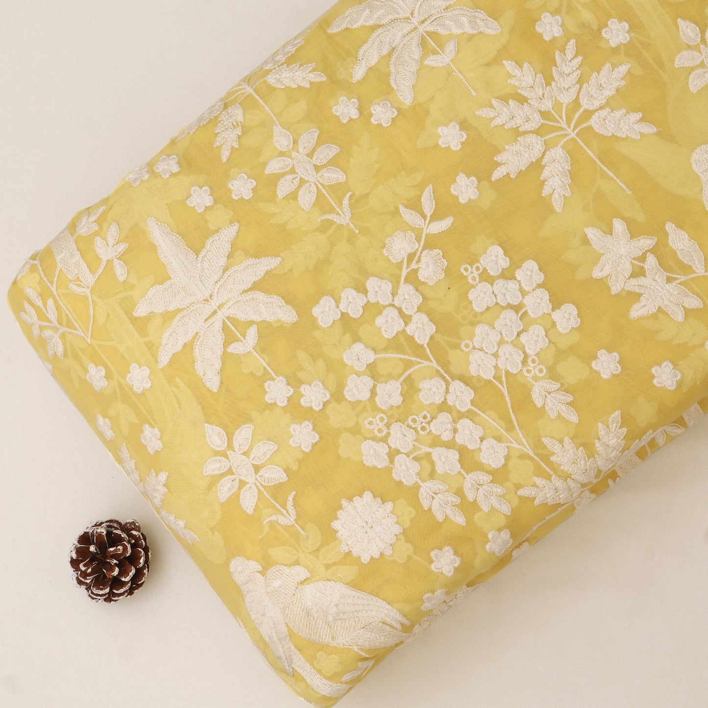 Mul Chanderi Embroidery Fabric