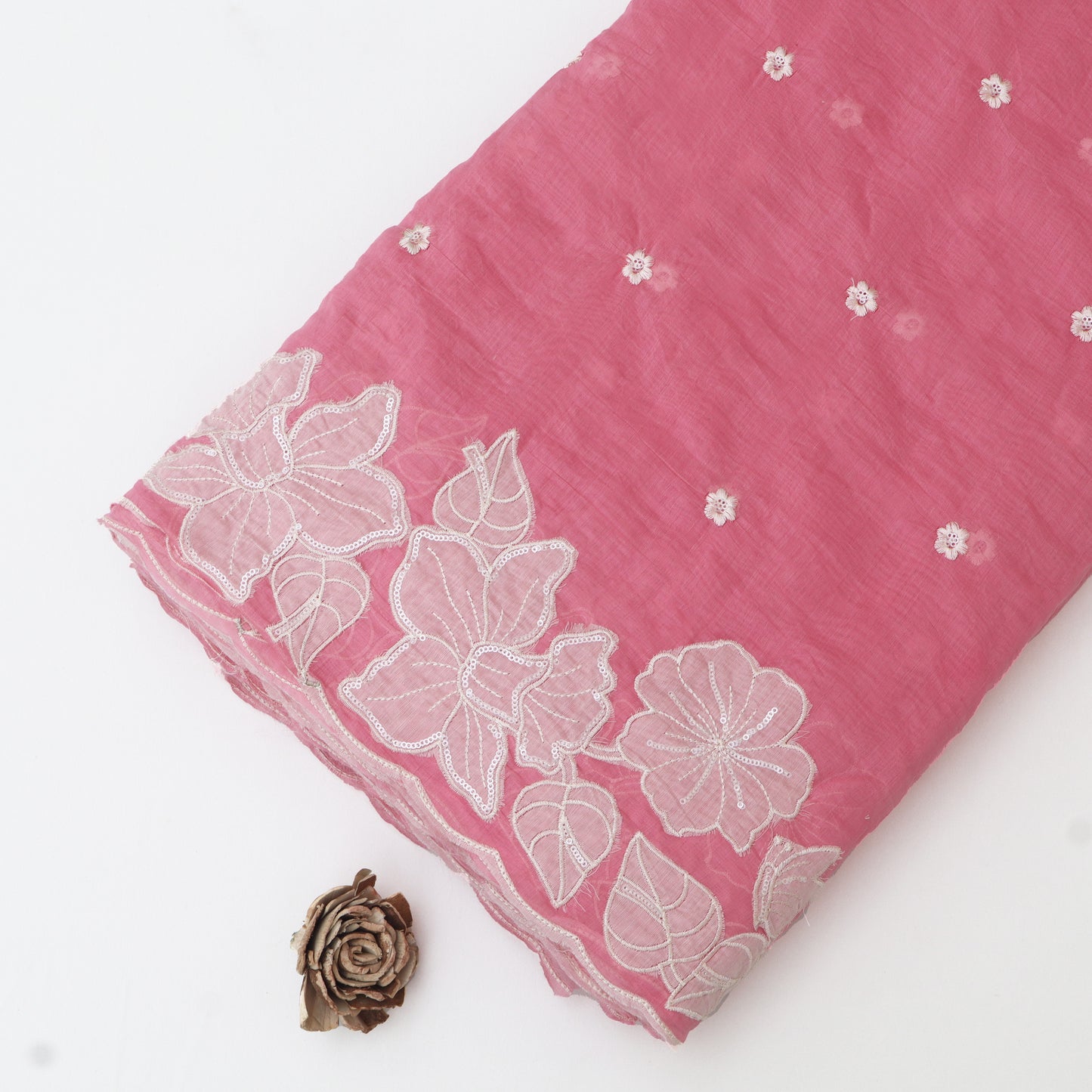 Mul Chanderi Embroidery Fabric