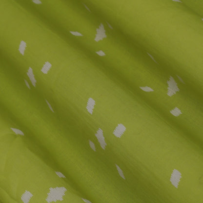 Lime Green Color Mulmul Print Fabric