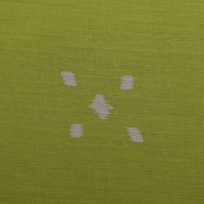 Lime Green Color Mulmul Print Fabric