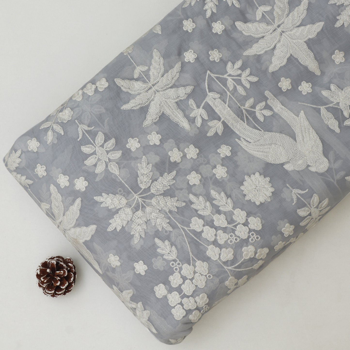 Mul Chanderi Embroidery Fabric