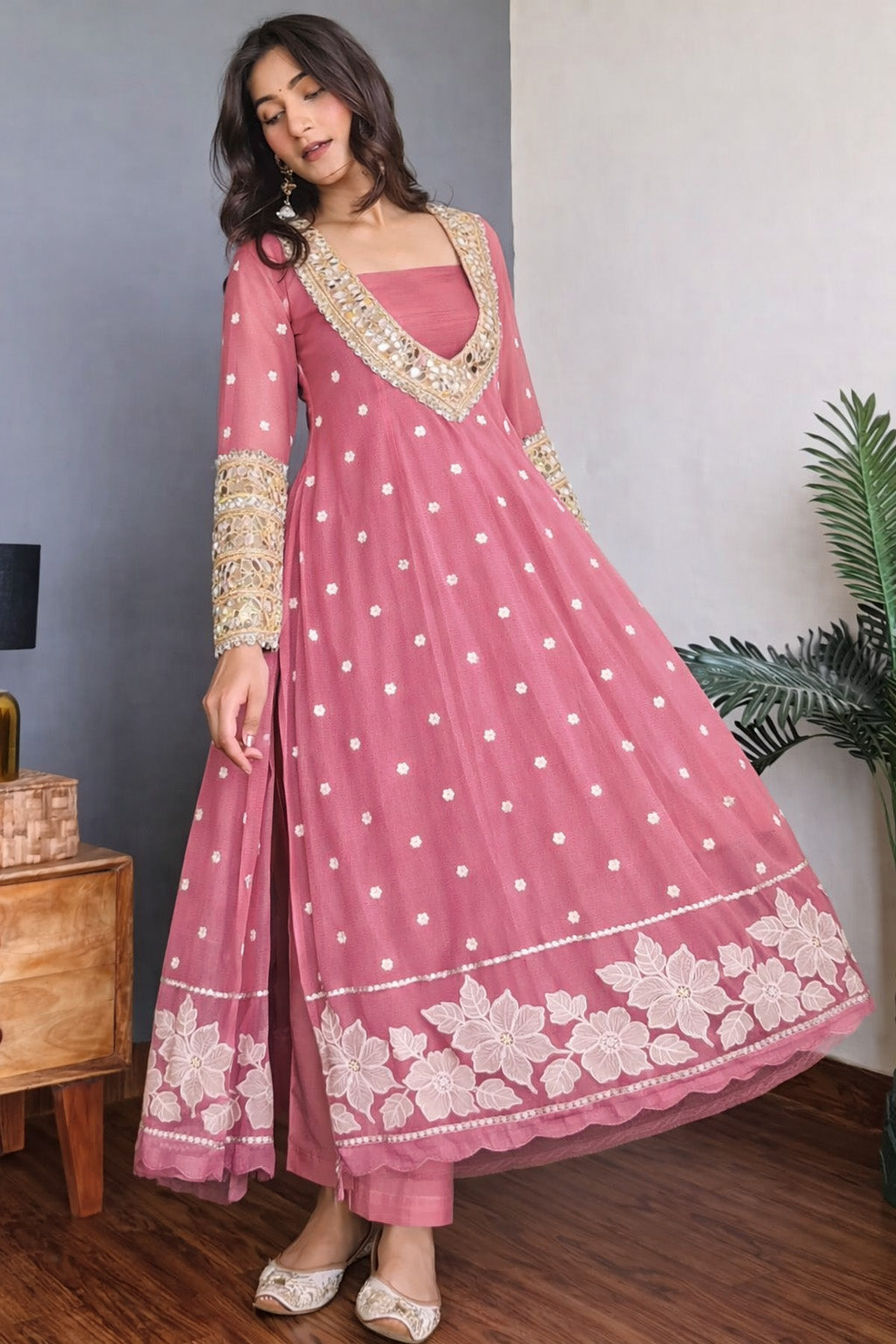 Mul Chanderi Embroidery Fabric