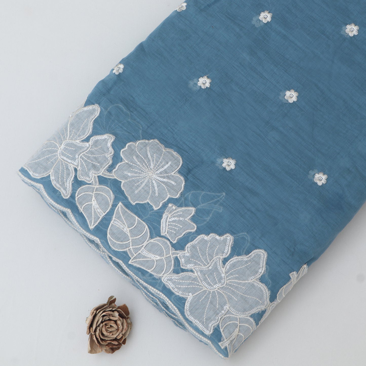 Mul Chanderi Embroidery Fabric