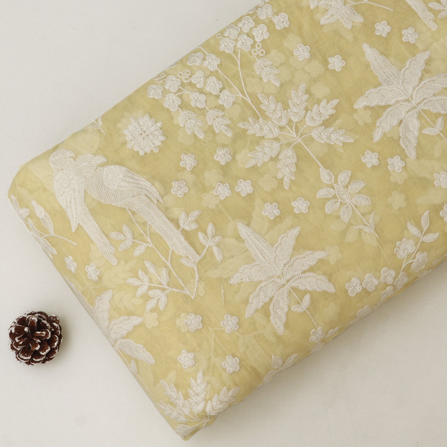 Mul Chanderi Embroidery Fabric