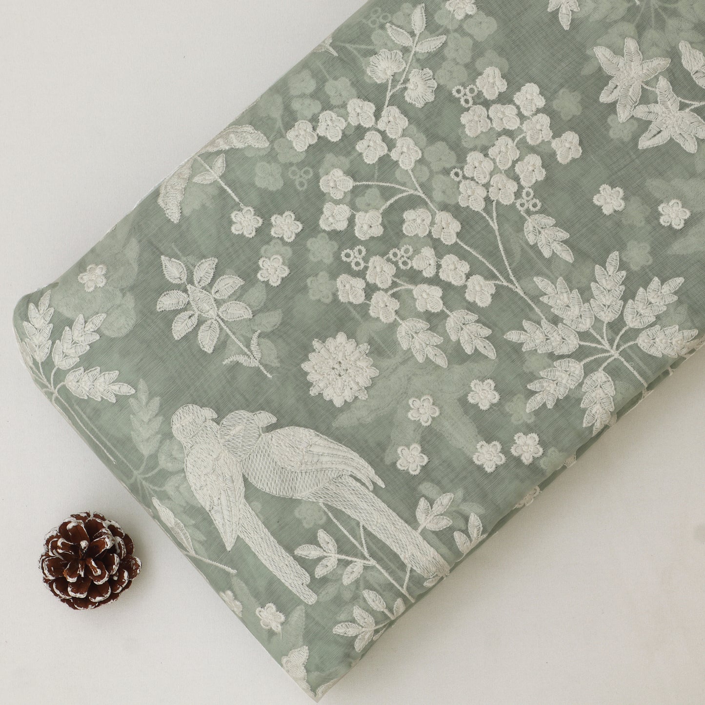 Mul Chanderi Embroidery Fabric