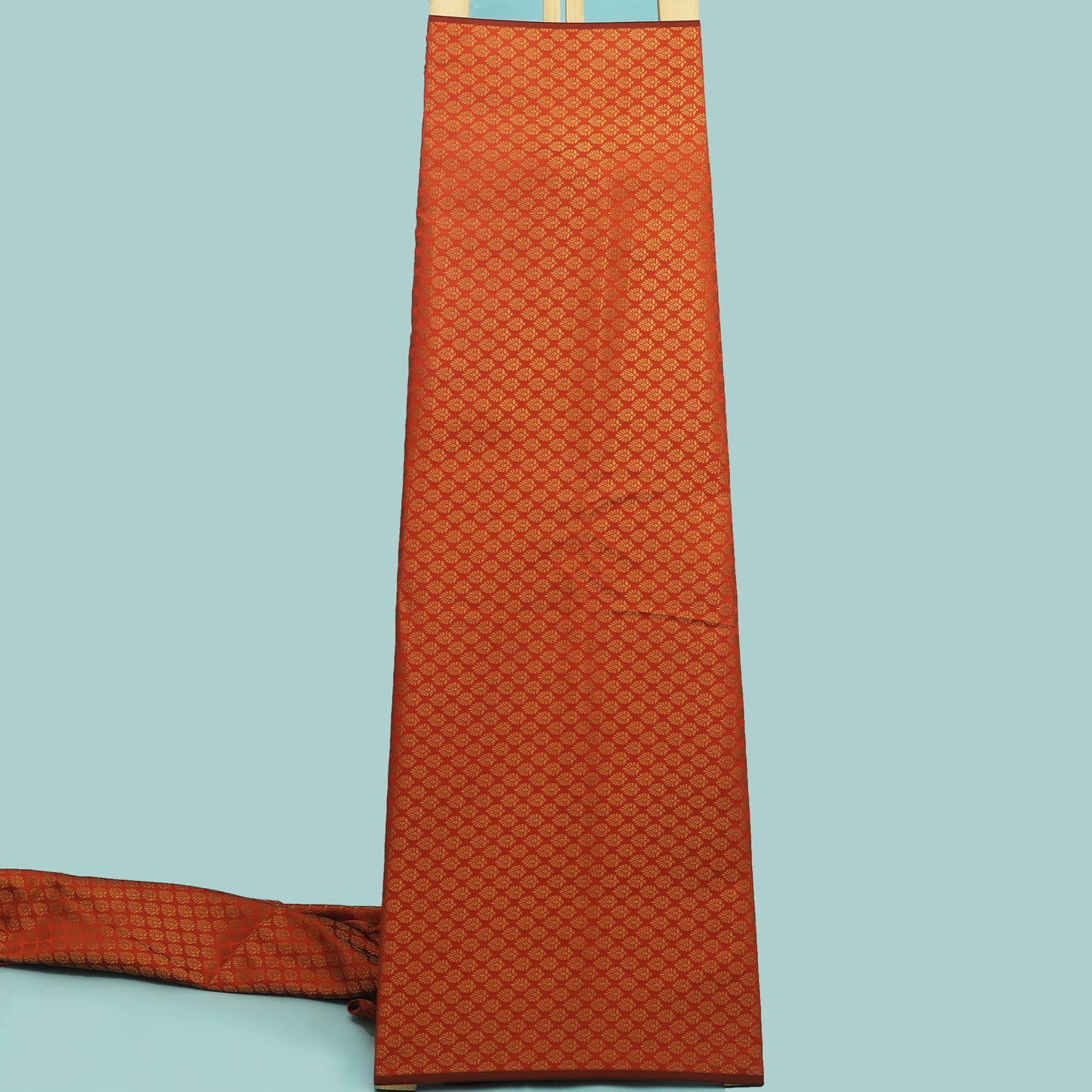 Rust Color Brocade Fabric