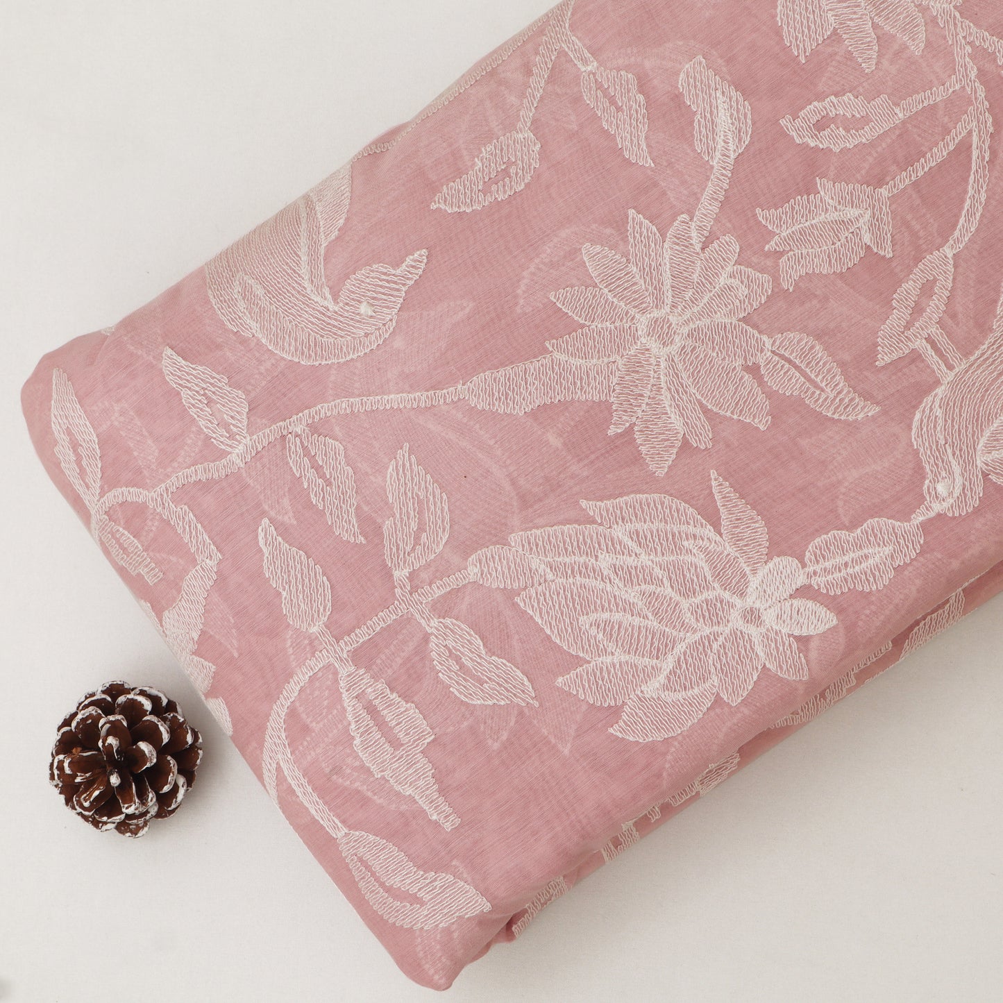 Mul Chanderi Embroidery Fabric