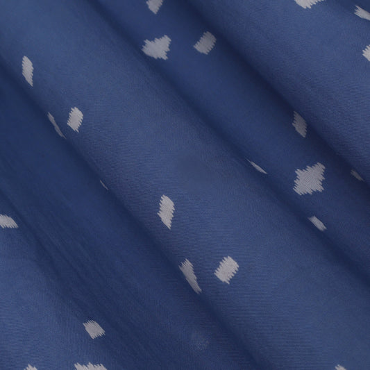 Blue Color Mulmul Print Fabric