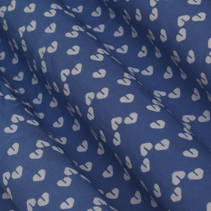 Blue Color Mulmul Print Fabric