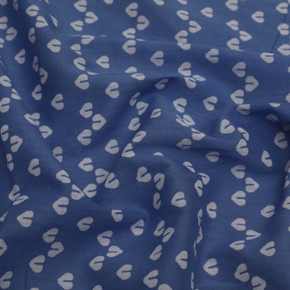 Blue Color Mulmul Print Fabric