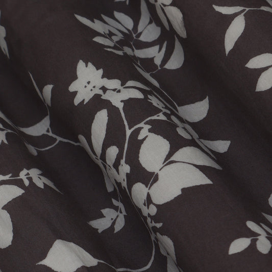 Blackberry Burgundi Color Mulmul Print Fabric