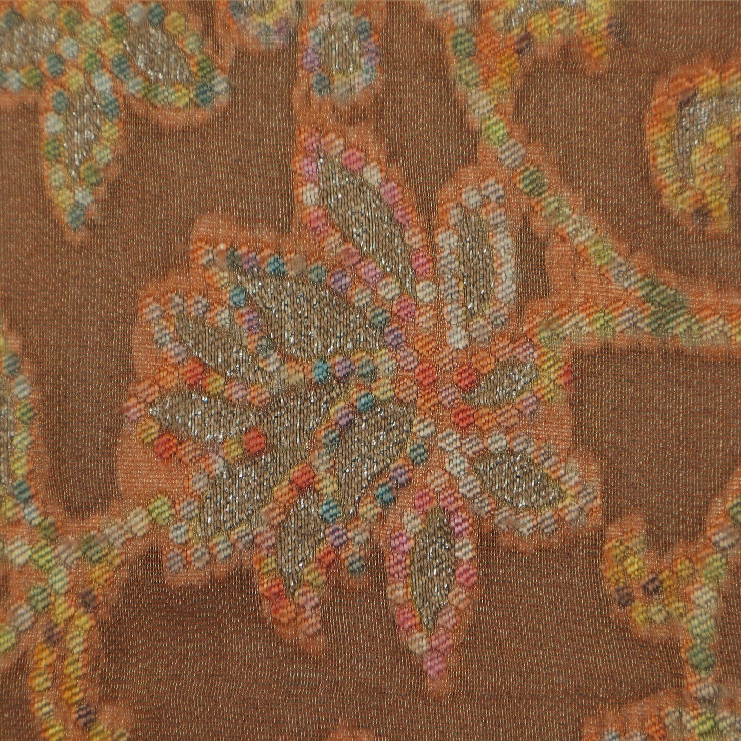 Peach Color Pure Brocade Fabric