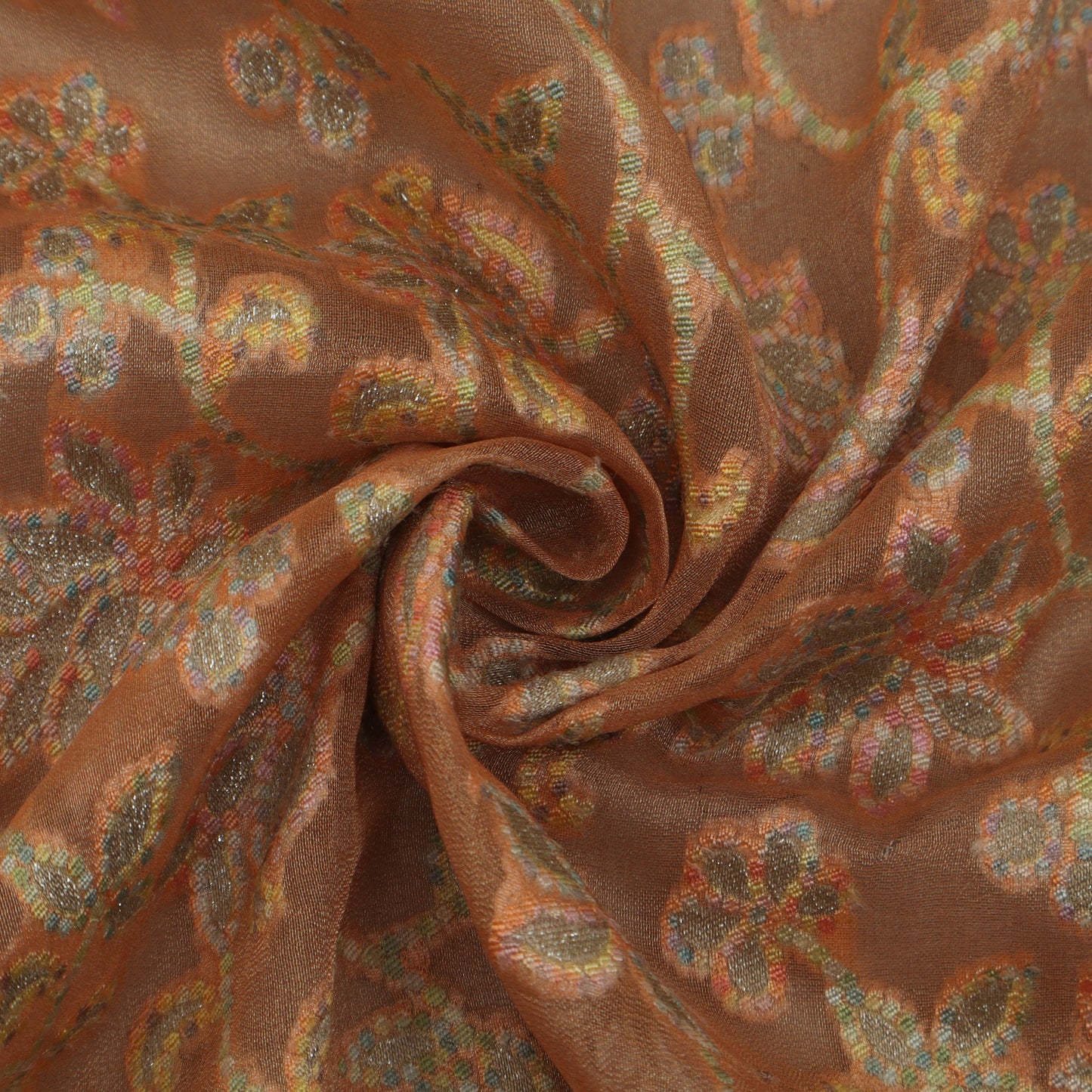 Peach Color Pure Brocade Fabric