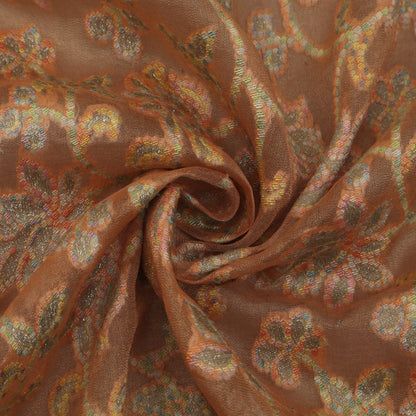 Peach Color Pure Brocade Fabric
