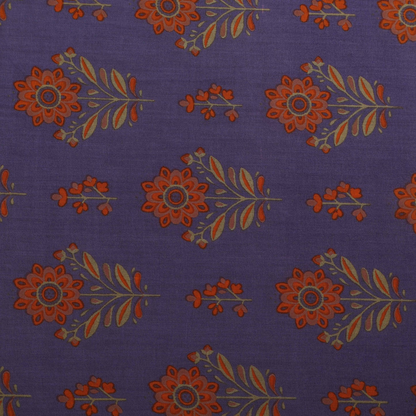 Purple Color Mulmul Print Fabric