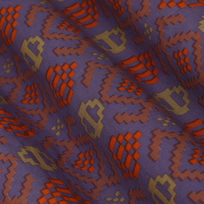 Lavender Color Mulmul Print Fabric