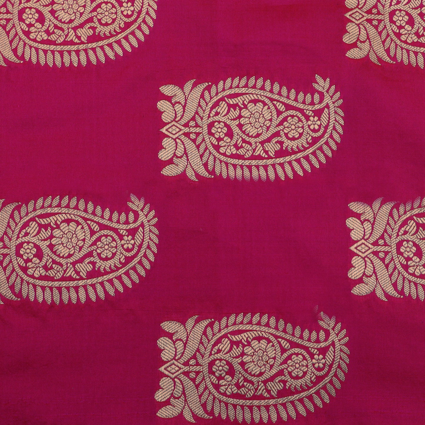 Hot Pink Color Pure Brocade Fabric