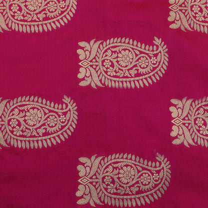 Hot Pink Color Pure Brocade Fabric