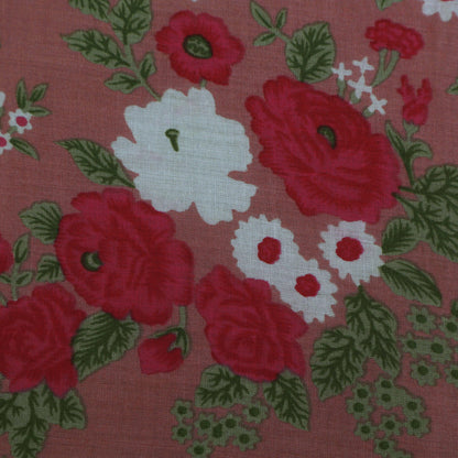 Brick Red Color Mulmul Print Fabric