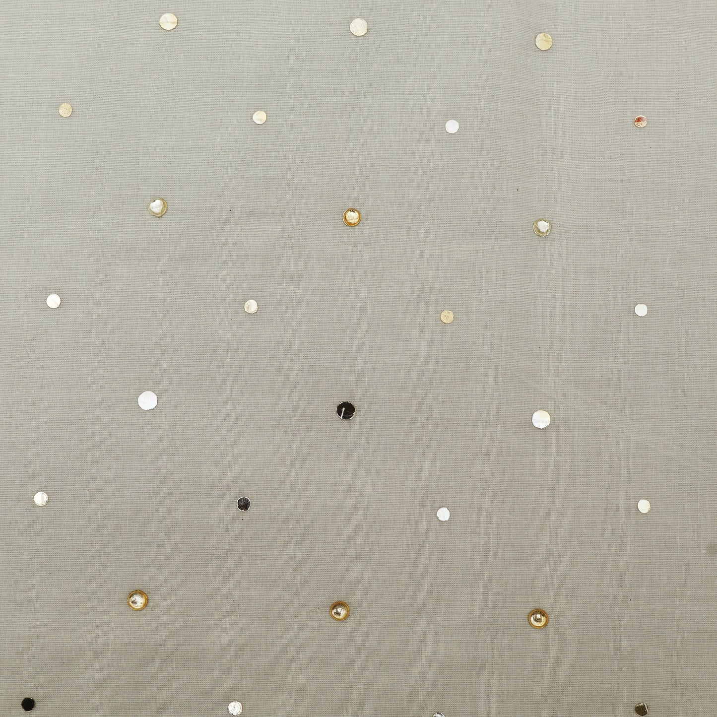 Off White Color Kora Mukesh Fabric