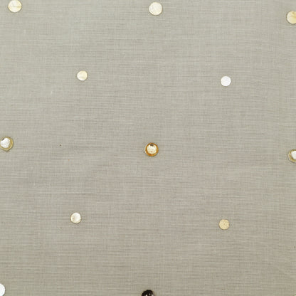 Off White Color Kora Mukesh Fabric