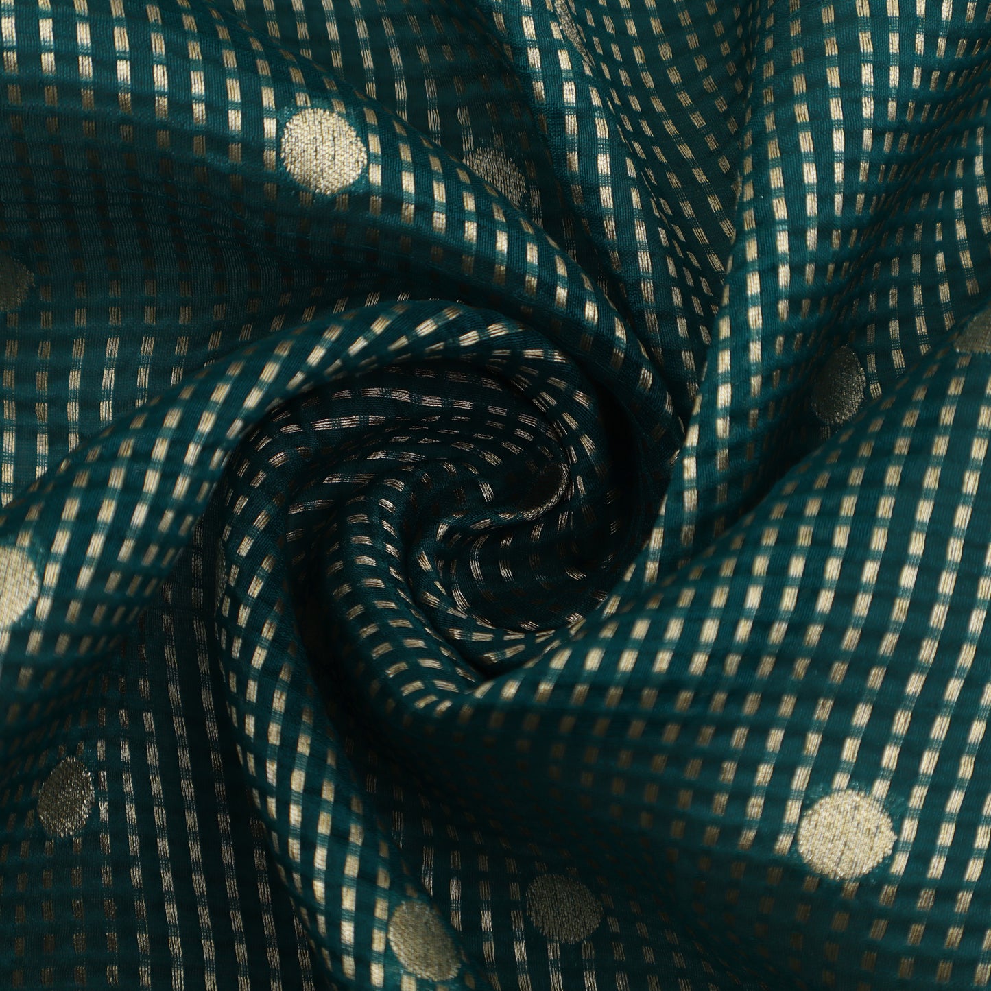 Rama Green Color Organza Booti Fabric