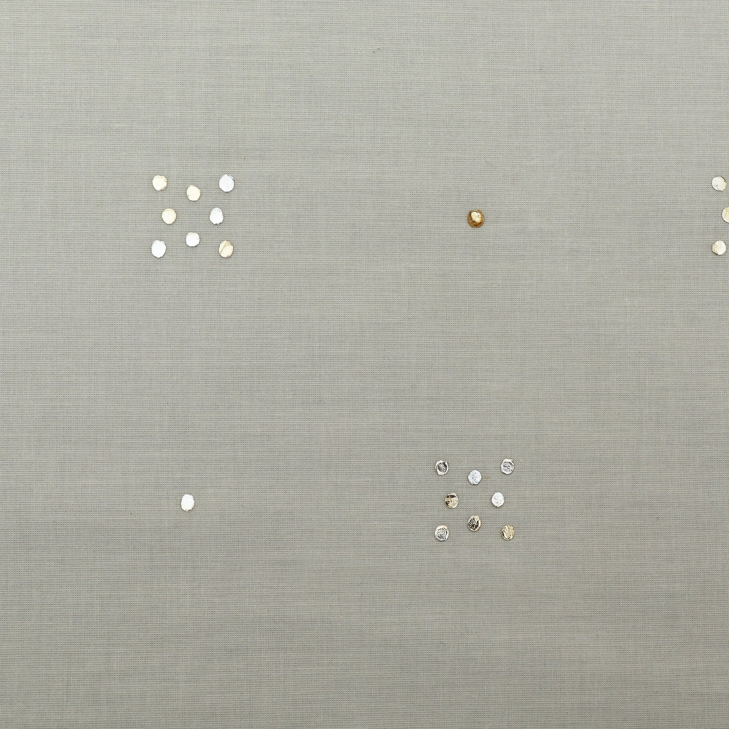 Off White Color Kora Mukesh Fabric