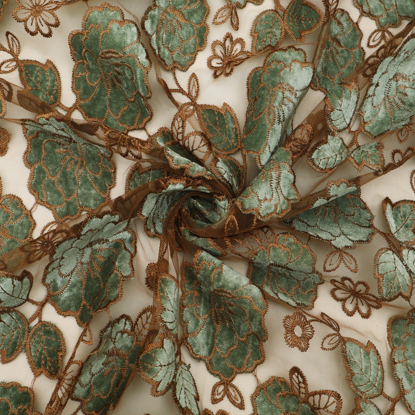Net Velvet Embroidery Fabric