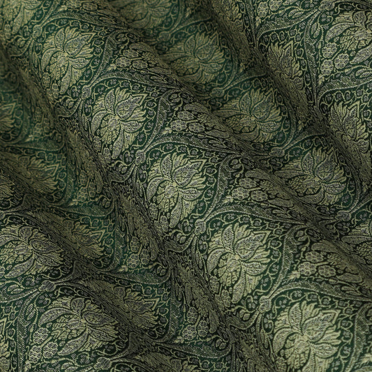 Bottle Green Color Brocade Fabric