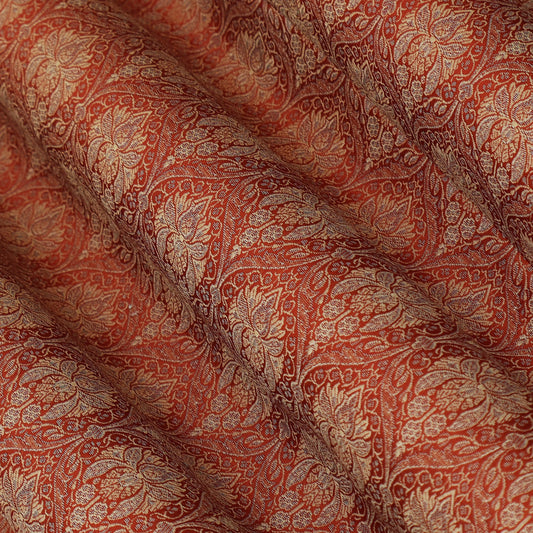 Rust Color Brocade Fabric