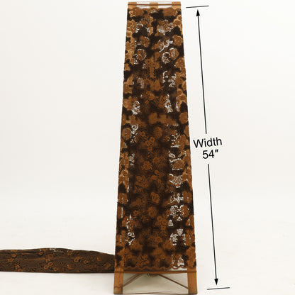 Brown Velvet Net Embroidery